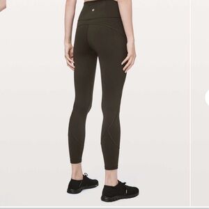 Lululemon In Movement 7/8 Tight Everlux 25 in Dark Olive Size 0